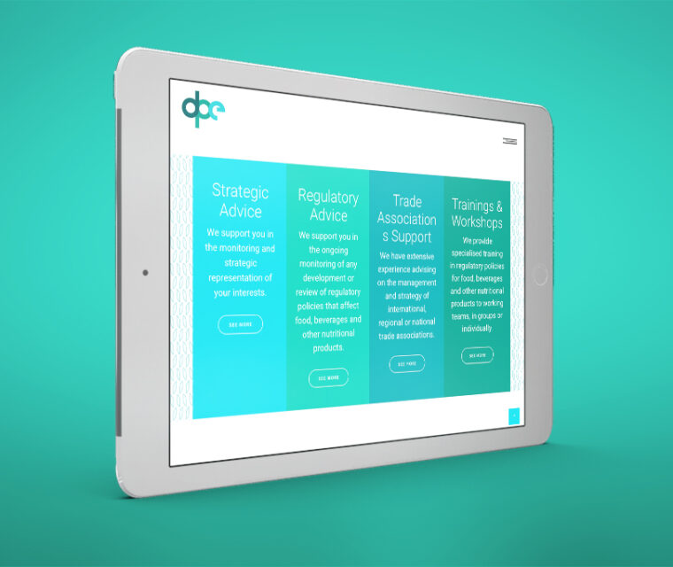 Diseño website DPE por George y Mildred. Soluciones de comunicación