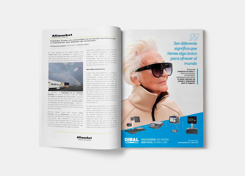 Gráficas y publicidad - Dibal. Anuncio revista Alimarket